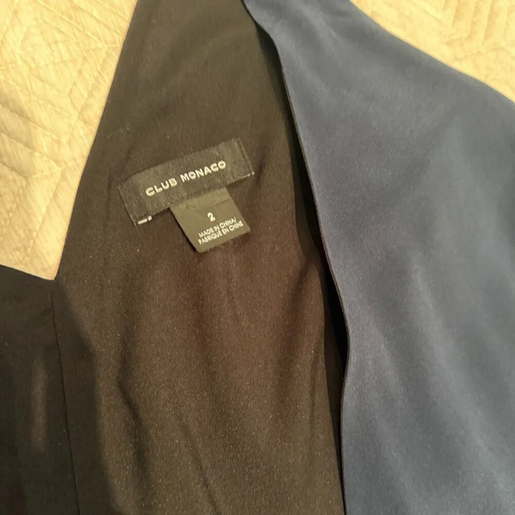 Navy and Black Wrap Dress, Club Monaco, US 2 - Picture 4 of 5